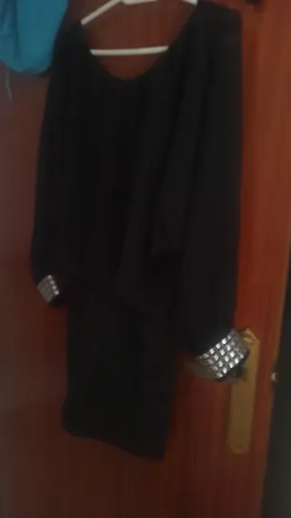 Vestido fiesta negro lentejuelas