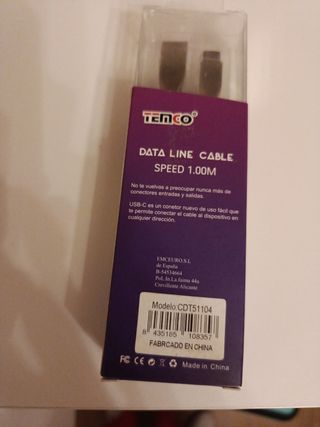 Oferta Cable TEMCO Data Line USB-C 1.00M
