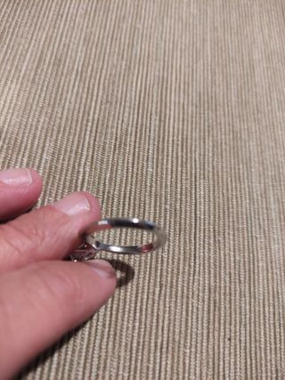 Anillo Plata Piedra 4 Quilates. Talla 6