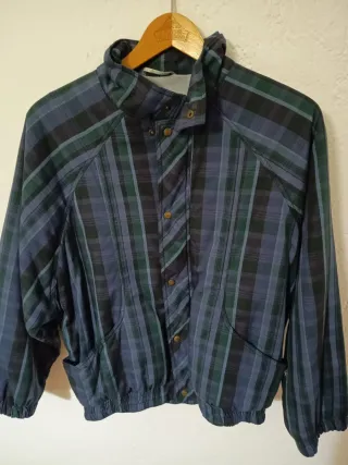 Giacca a quadri blu e verde