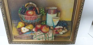 Cuadro relieve frutas y jarra