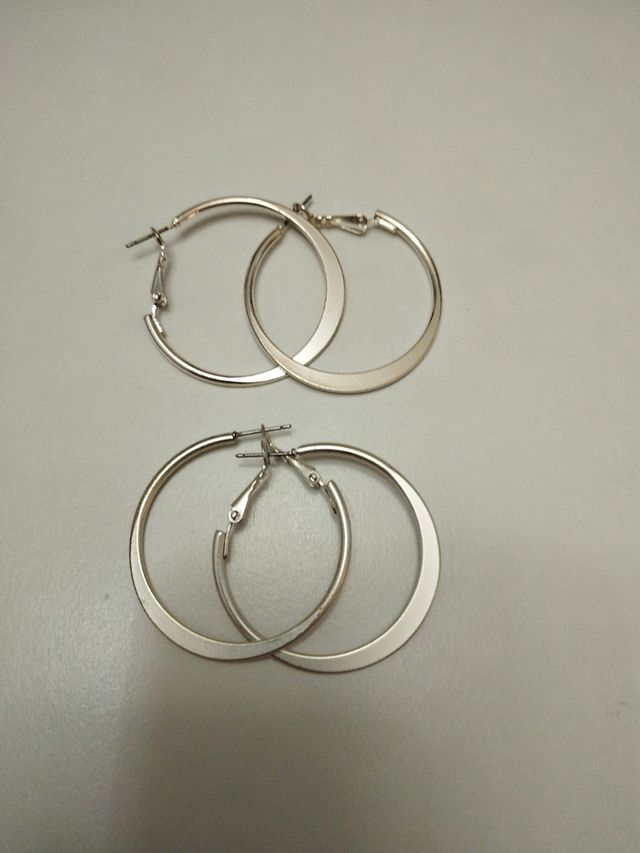 Pendientes plata y acero inoxidable