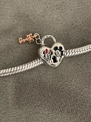 Charm Candado Mickey Minnie Disney Corazón