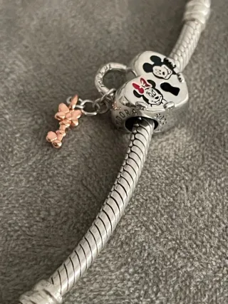 Charm Candado Mickey Minnie Disney Corazón