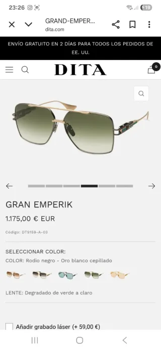Gafas Dita Gran Emperik Lujo Originales