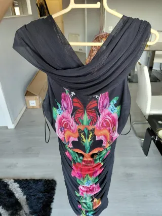 Vestido Afmr drapeado estampado mariposas