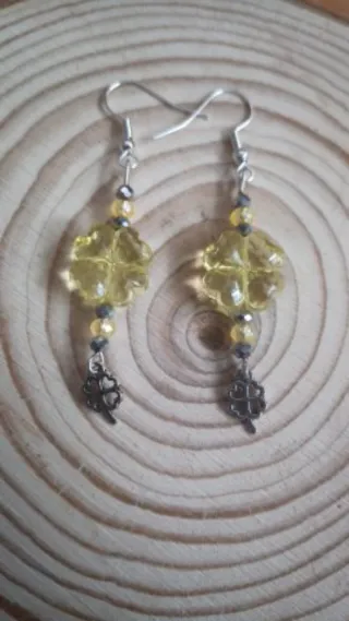 Pendientes trébol suerte y pulseras de trébol