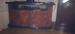 Mueble TV madera y negro