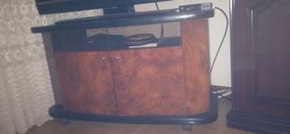 Mueble TV madera y negro