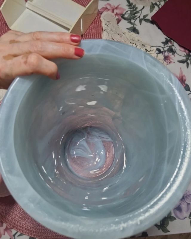 Jarrón de cristal  blanco