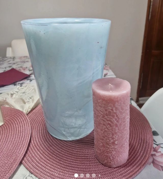 Jarrón de cristal  blanco