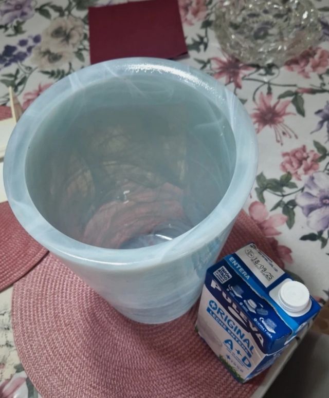 Jarrón de cristal  blanco