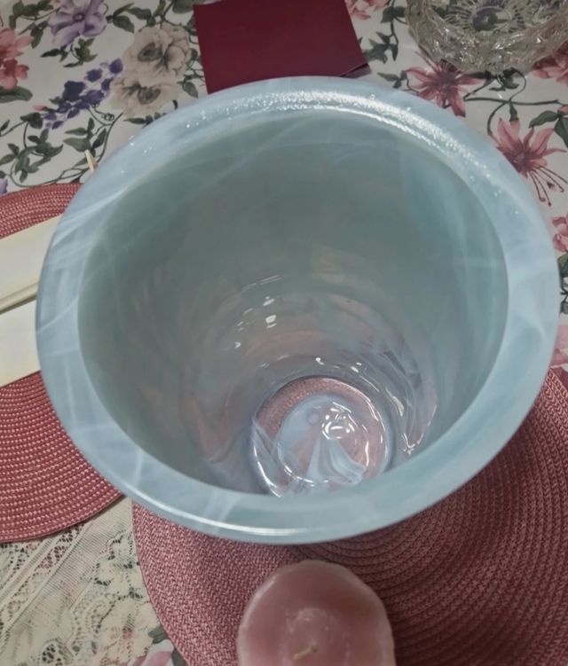 Jarrón de cristal  blanco