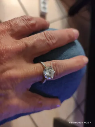 Anillo Plata 5 Quilates Piedra Solitaria