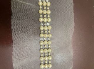 Gargantilla Perlas Vintage Tul Bordado