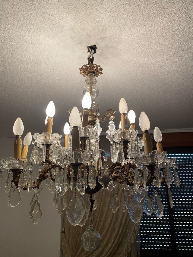 Lámpara Bohemia Bronce y Cristales