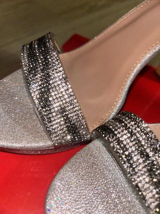 Tacchi argento con strass