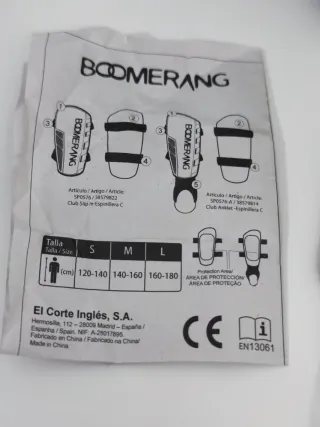 Espinilleras Boomerang Fútbol Talla M