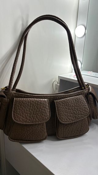 Borsa donna marrone con tasche