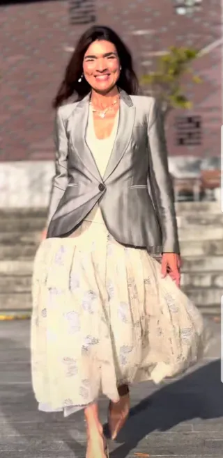 Falda combinada punto lentejuelas zara 