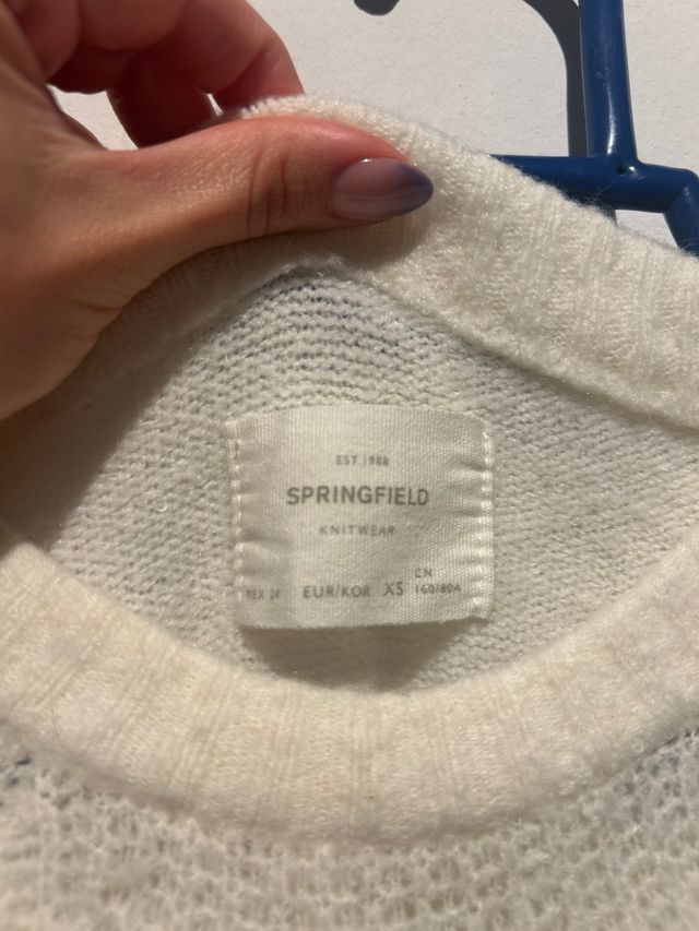 Jersey Springfield punto calado blanco