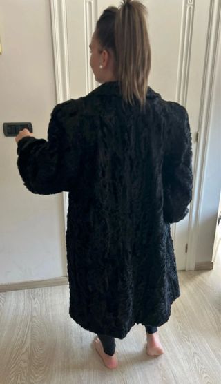 Abrigo Pelo Vintage Negro Años 50