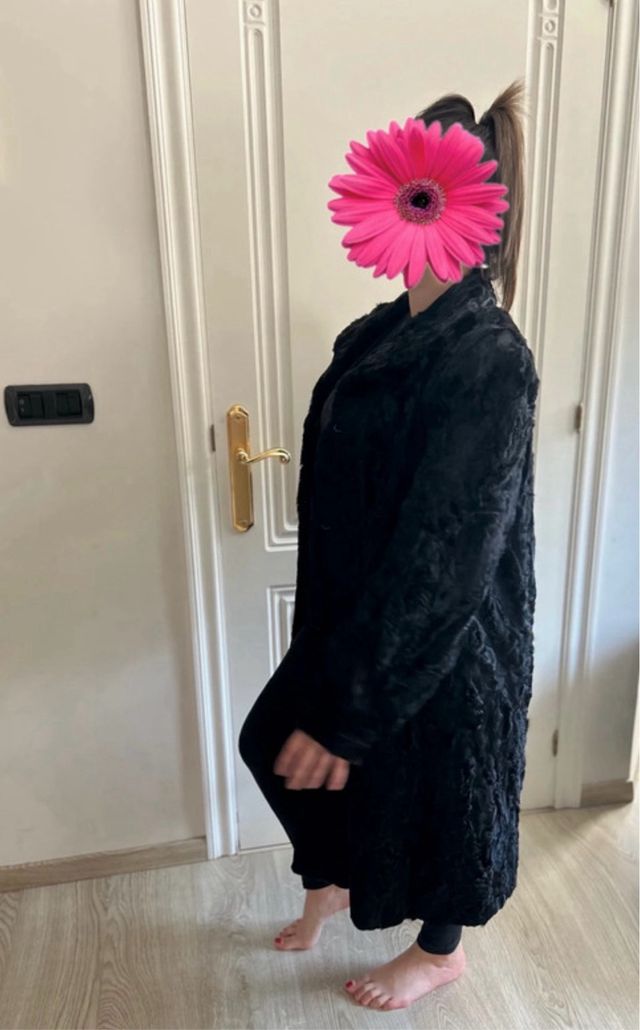 Abrigo Pelo Vintage Negro Años 50