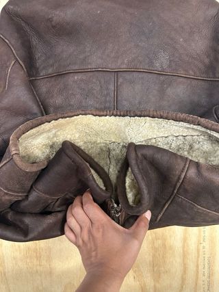 Chaqueta Piel Ovina Massimo Dutti XL Vintage