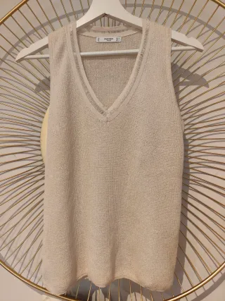 Top tirantes punto Mango beige