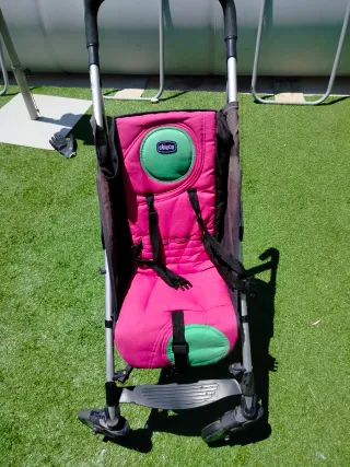 Cochecito Chicco rosa y verde