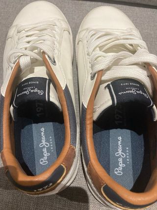 Zapatillas Pepe Jeans Piel Blancas Marrones