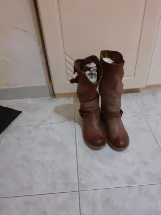 Stivali donna vera pelle marrone