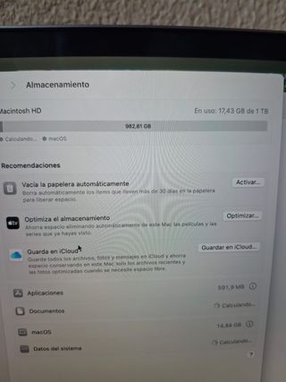 MacBook Pro Apple Plata/Gris 1T