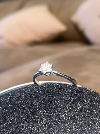 Anillo Oro Blanco 18K Diamante Certificado