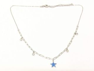 cadena plata 925mm con piedra con circonita 19 2.5cm