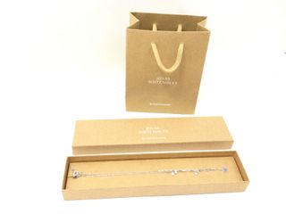 cadena plata 925mm con piedra con circonita 19 2.5cm