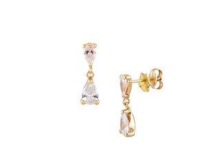 pendientes oro 18k con piedra con circonita