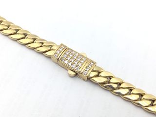 cadena oro 18k con circonita 30cm