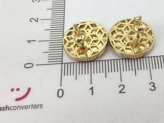 pendientes oro 18k con circonita