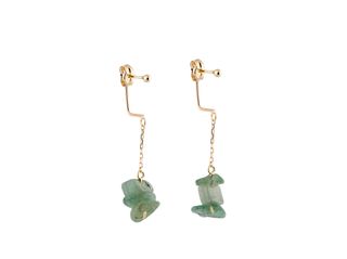 pendientes oro 18k con piedra con cuarzo