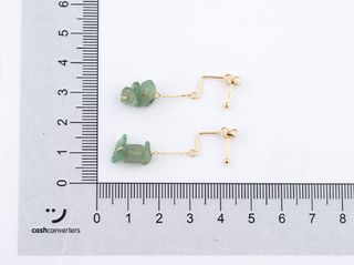 pendientes oro 18k con piedra con cuarzo