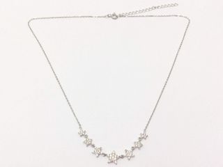 cadena plata 925mm con piedra con circonita 19 2.5cm