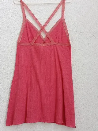 Conjunto bata y camisón rosa