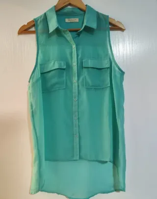 Blusa sin mangas turquesa 