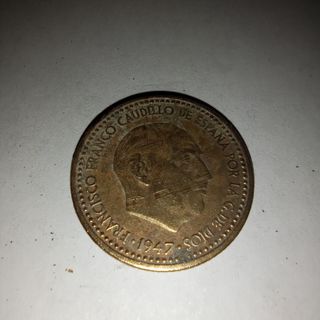 Moneda 1 Peseta España 1947 Franco coleccionismo