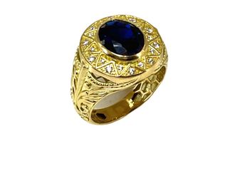 anillo oro 18k con piedra con circonita