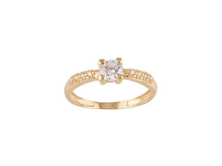 anillo oro 18k con piedra con circonita