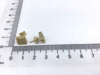 pendientes oro 18k con piedra con circonita