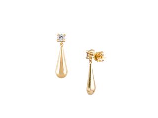 pendientes oro 18k con piedra con circonita