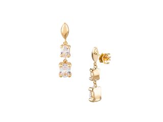 pendientes oro 18k con piedra con circonita